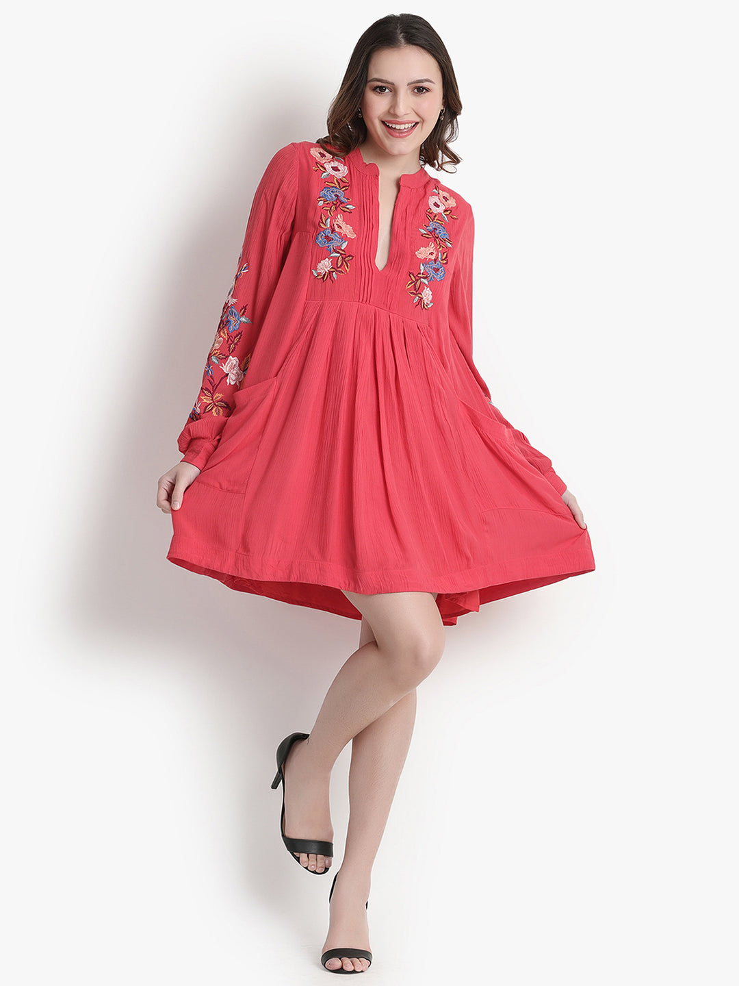 Blush Blossom A-Line Dress