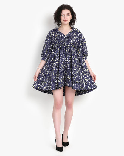 Cerulean Blossom Mini Dress