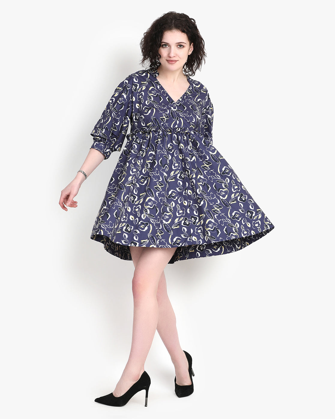 Cerulean Blossom Mini Dress