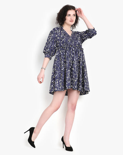 Cerulean Blossom Mini Dress