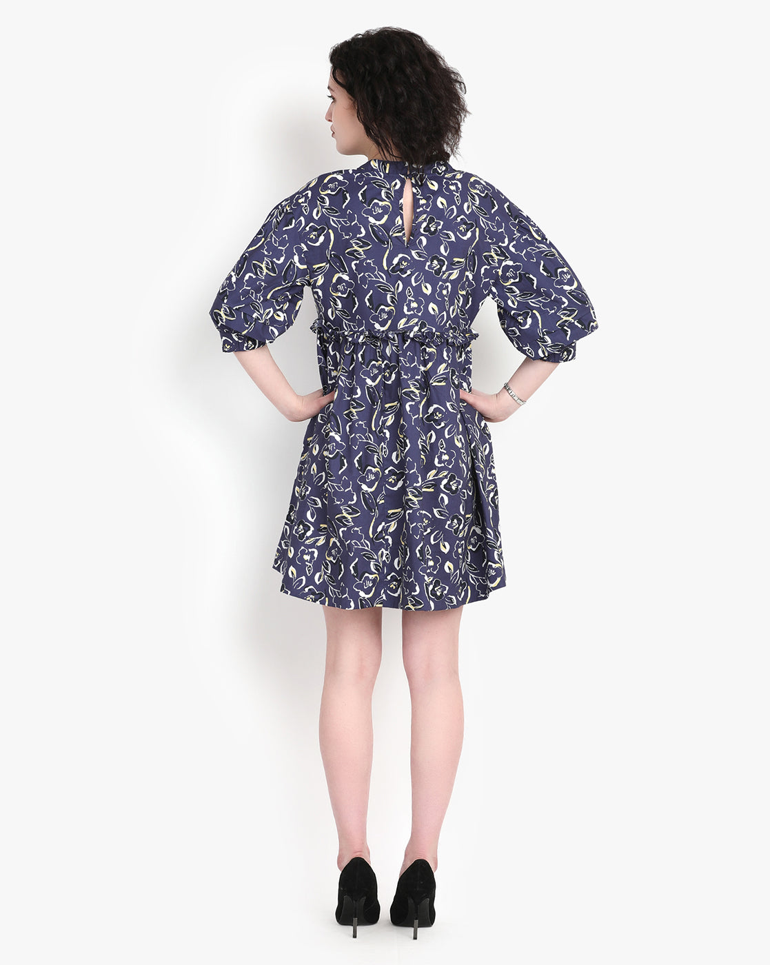 Cerulean Blossom Mini Dress