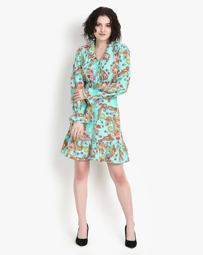 Minted Elegance Paisley Dress