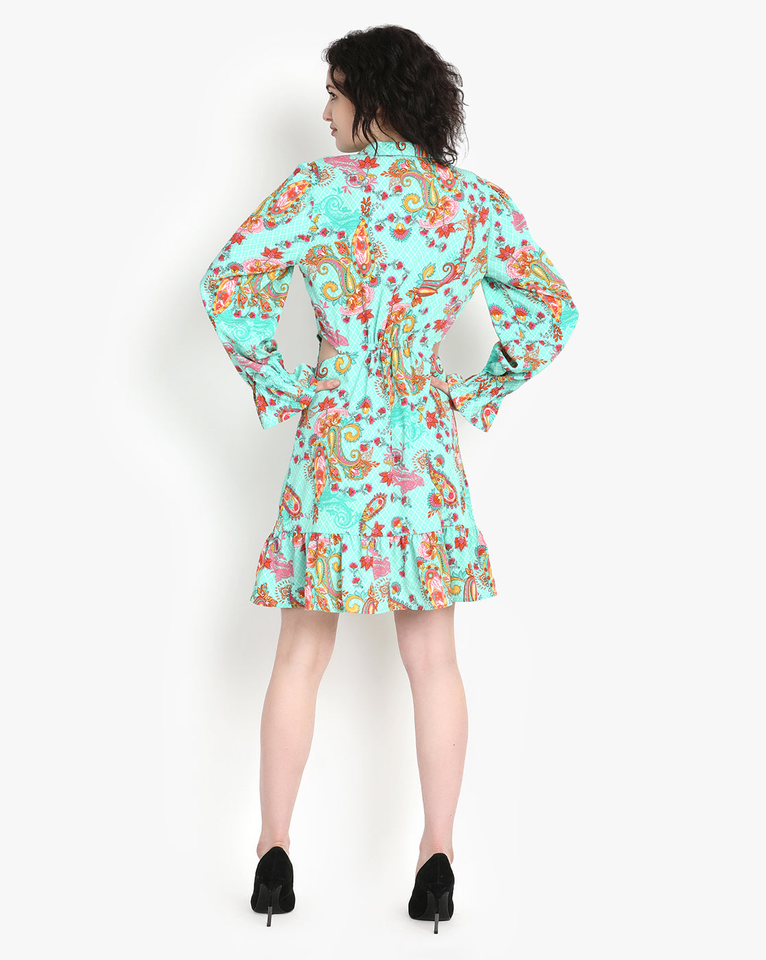 Minted Elegance Paisley Dress