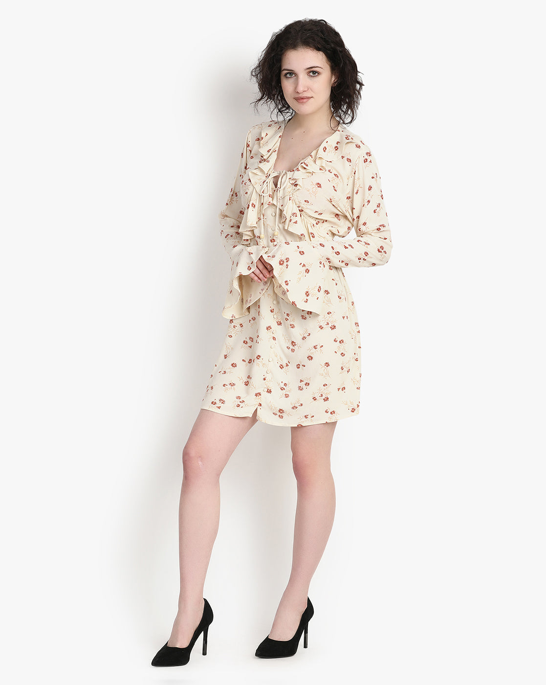 Vanilla Blossom Frill Mini Dress