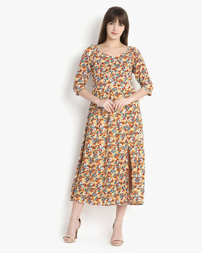 Sunflower Breeze Midi Dress