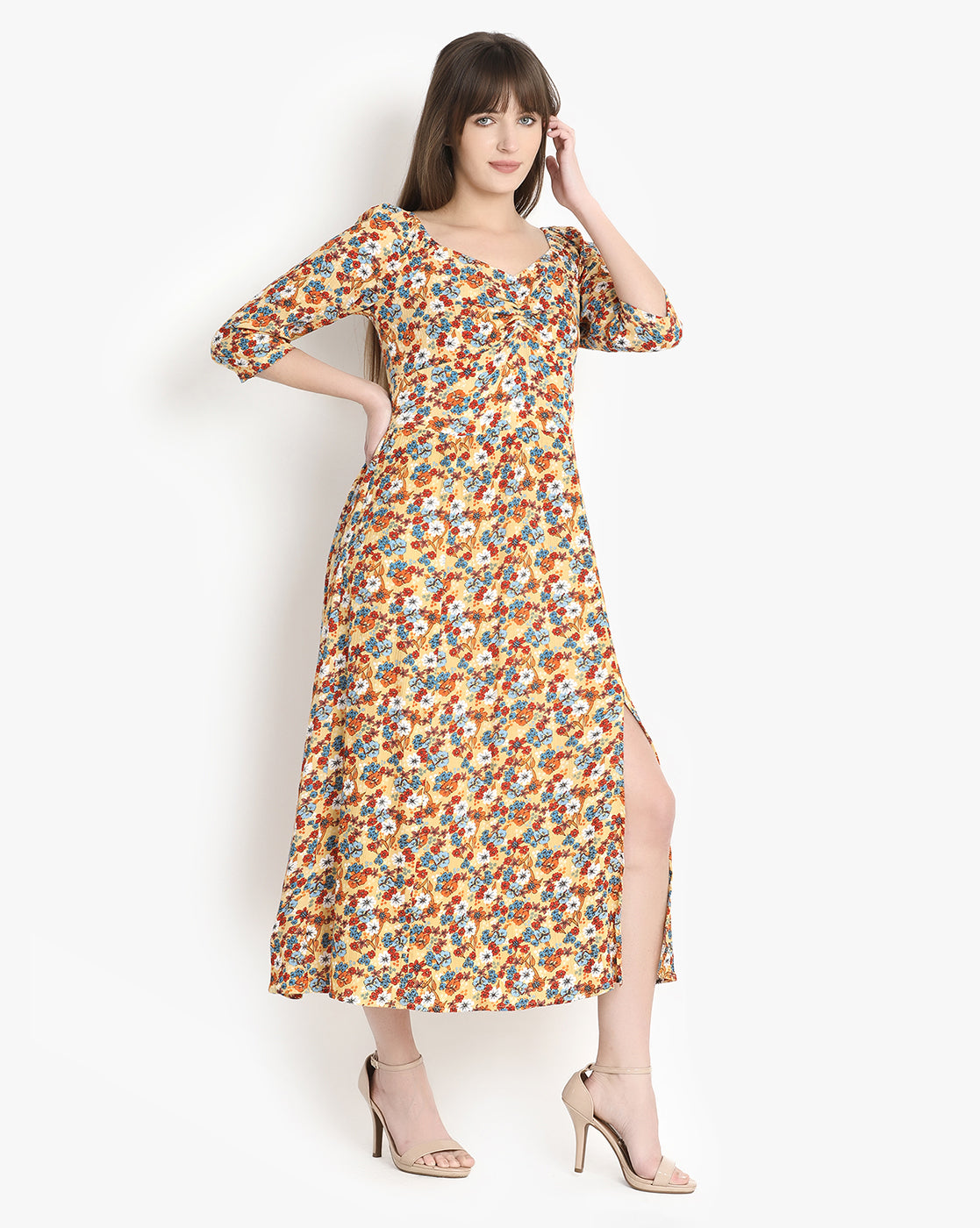 Sunflower Breeze Midi Dress