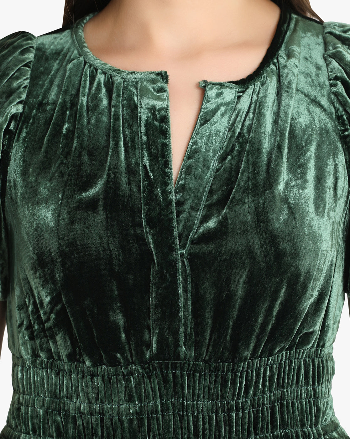 Emerald Velvet Flare Maxi Dress