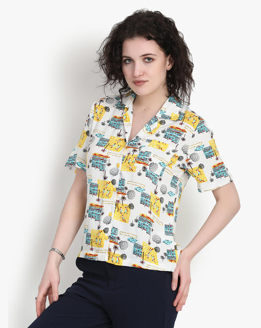 Seaside Serenity Crop Shirt