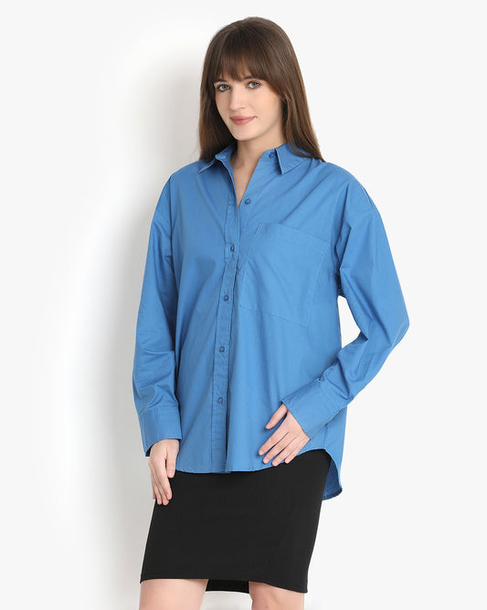 Cerulean Comfort Button-Down Shirt