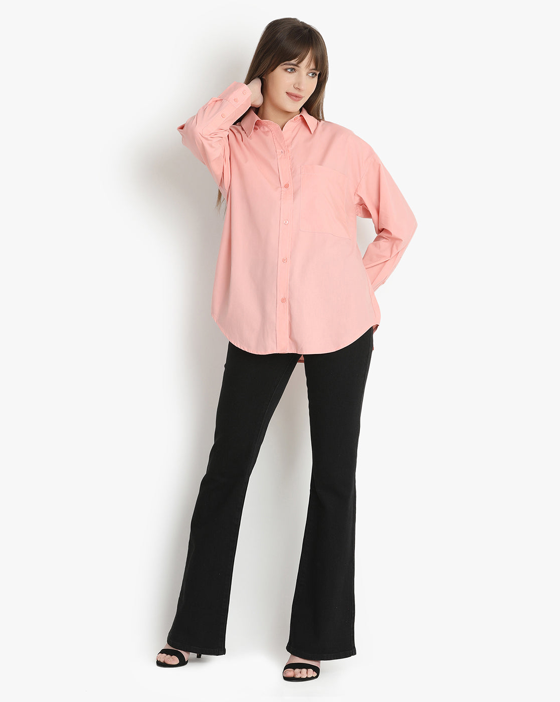 Coral Breeze Button-Down Shirt