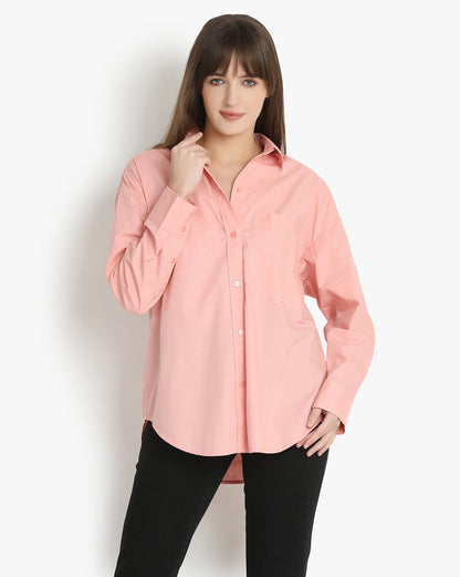 Coral Breeze Button-Down Shirt