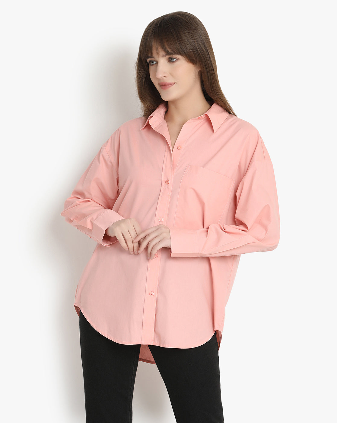 Coral Breeze Button-Down Shirt