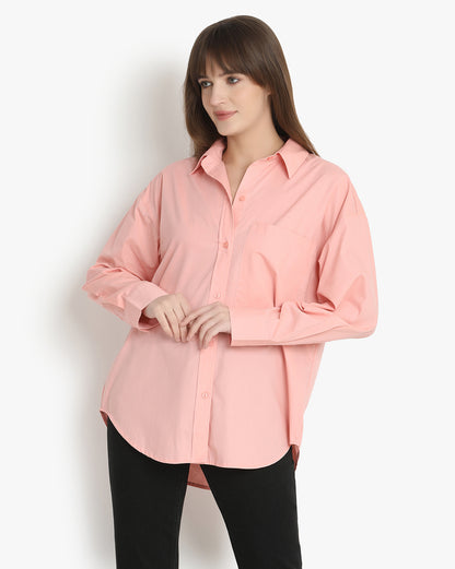 Coral Breeze Button-Down Shirt