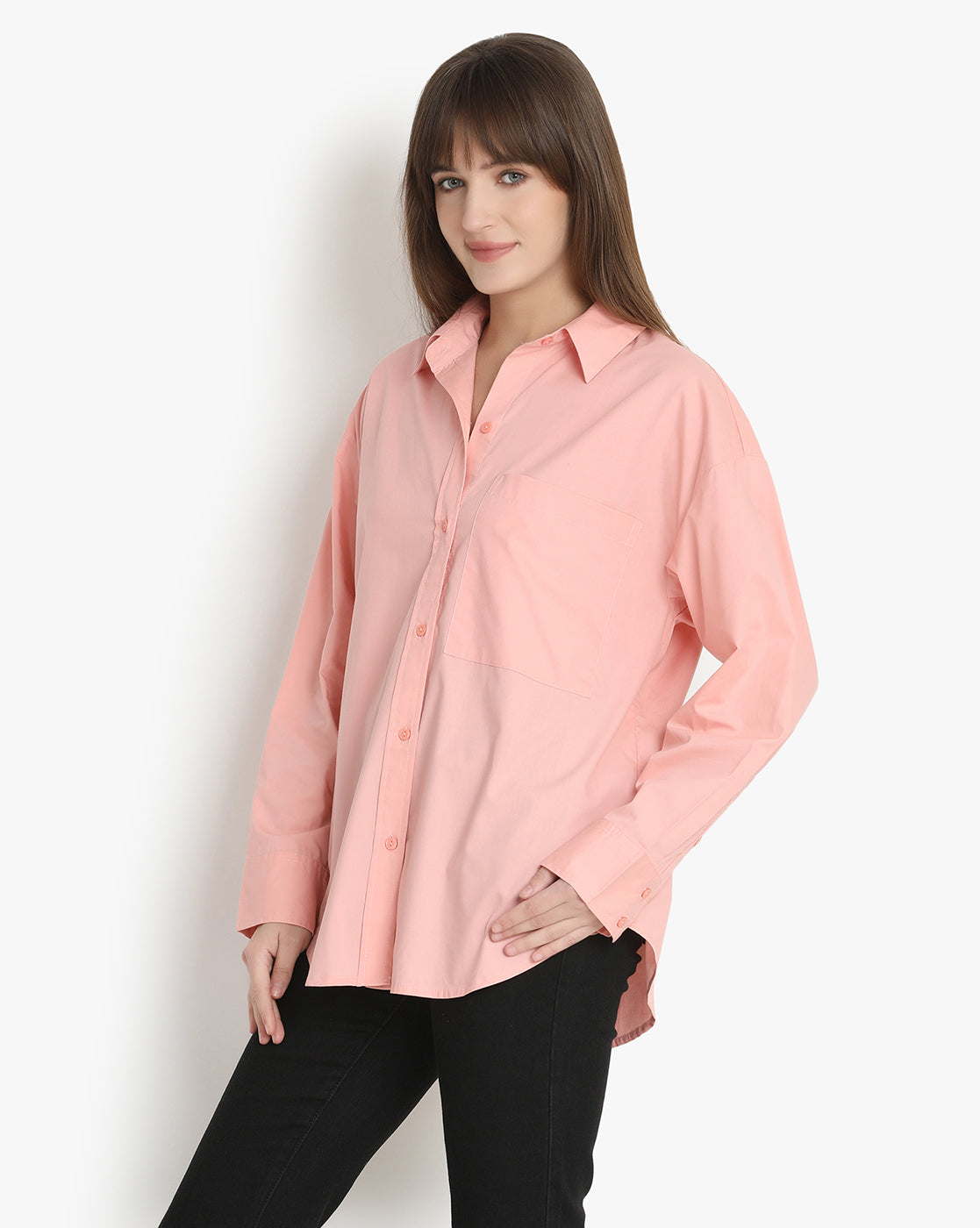 Coral Breeze Button-Down Shirt