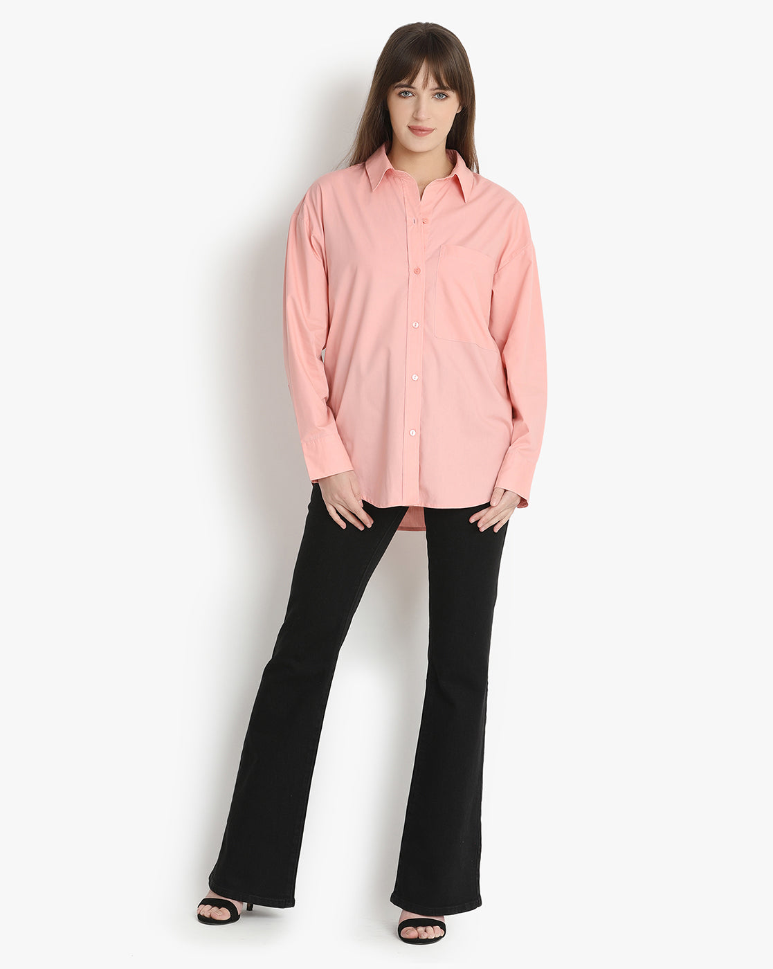 Coral Breeze Button-Down Shirt