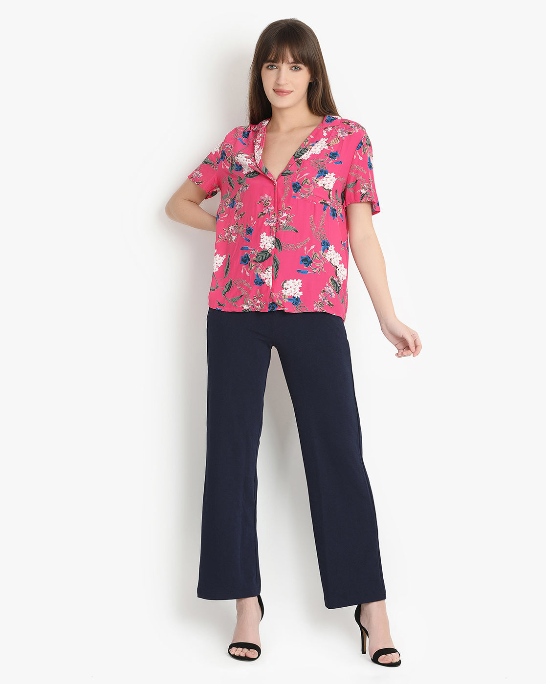 Fuchsia Blossom Button-Down Shirt