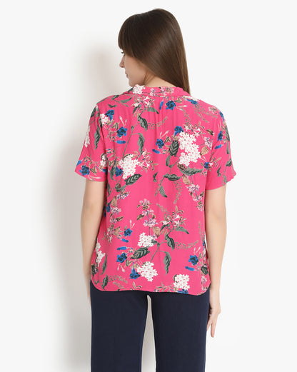 Fuchsia Blossom Button-Down Shirt