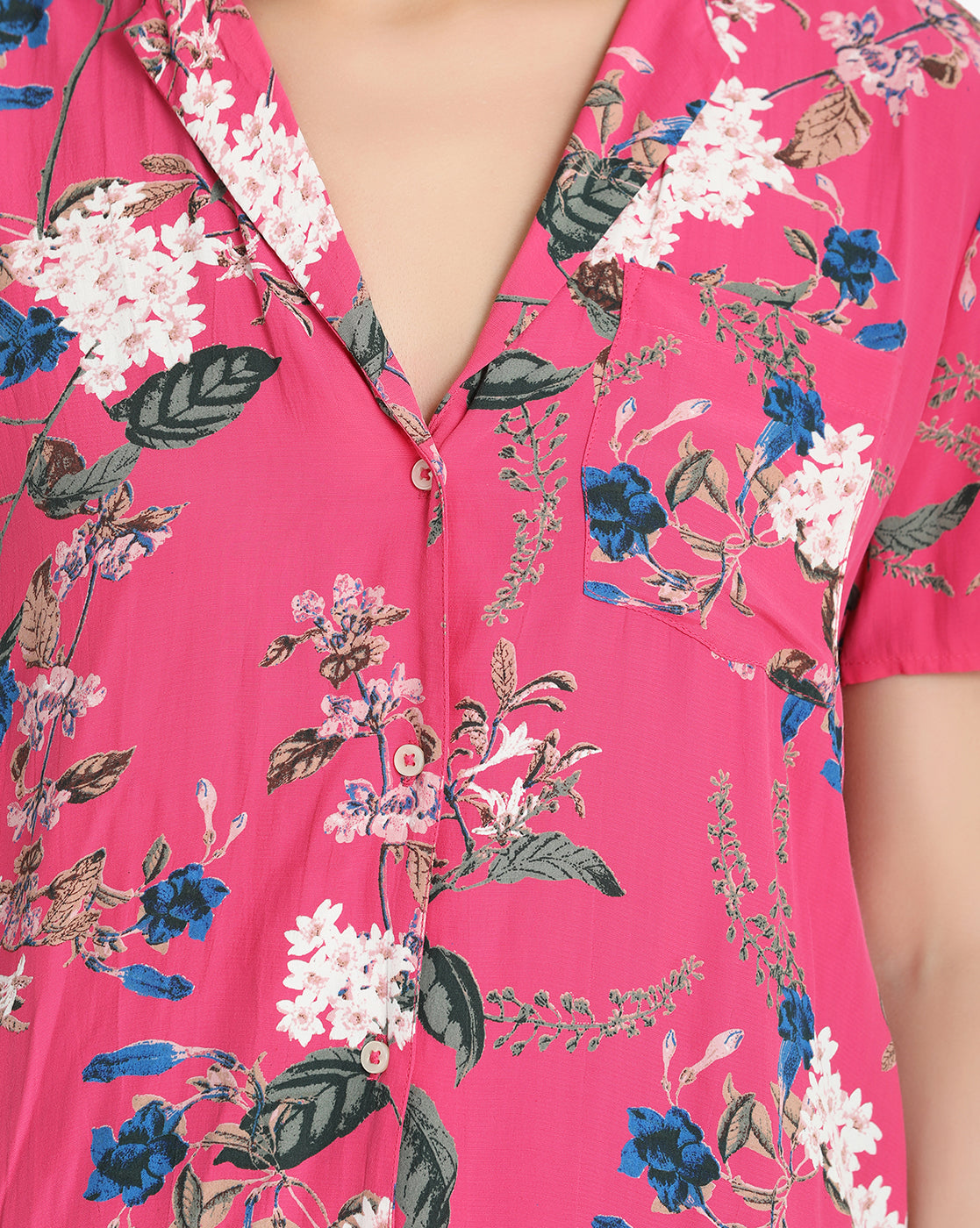 Fuchsia Blossom Button-Down Shirt