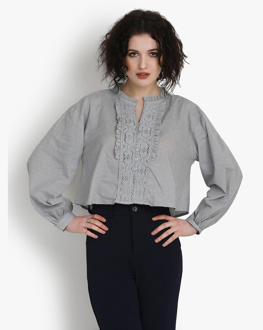 Misty Lace Frill Top