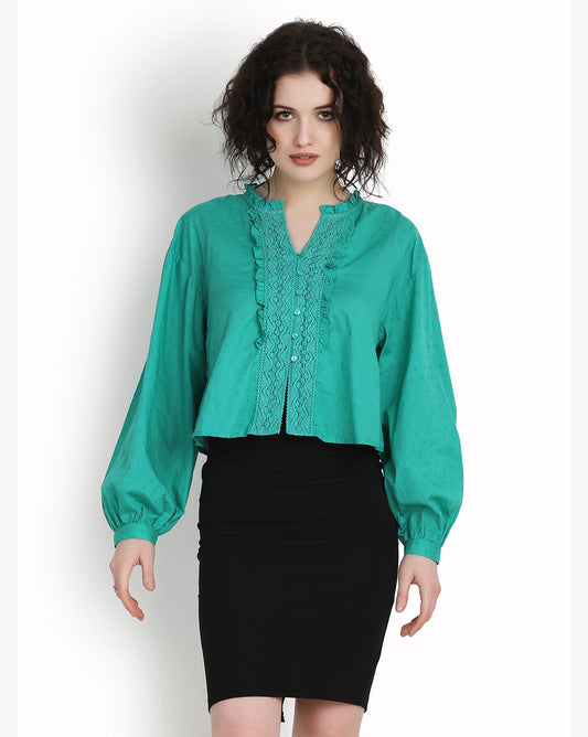 Emerald Lace Charm Top