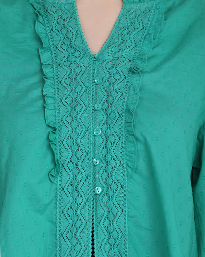 Emerald Lace Charm Top