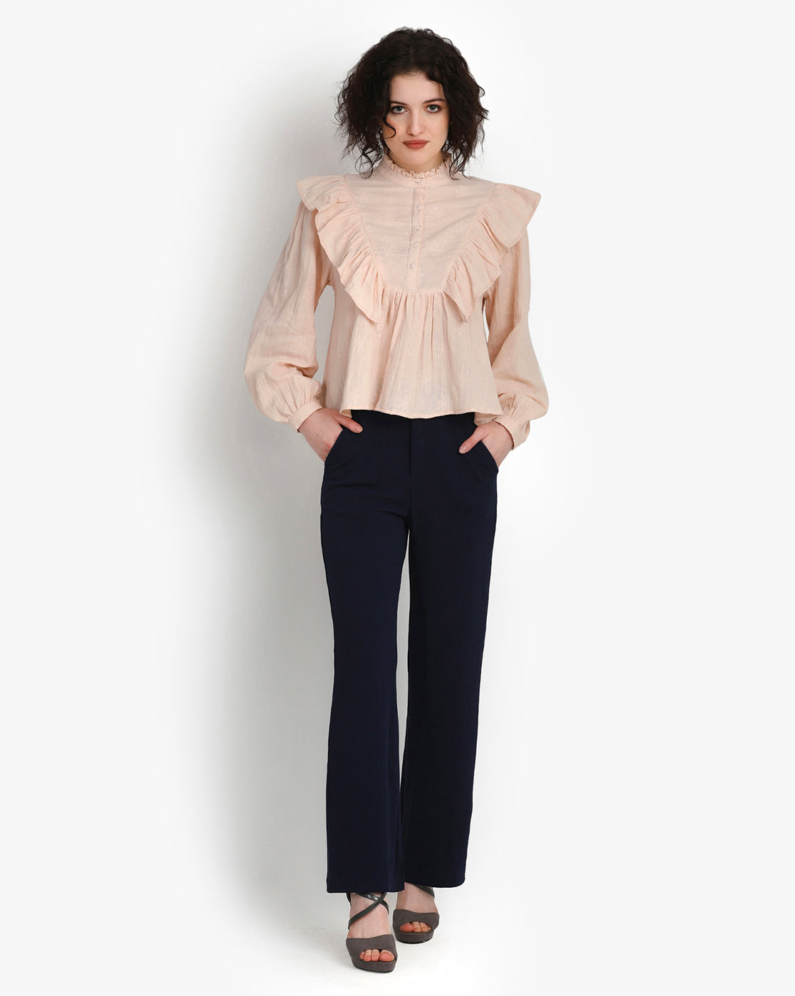 Ivory Elegance Frill Top