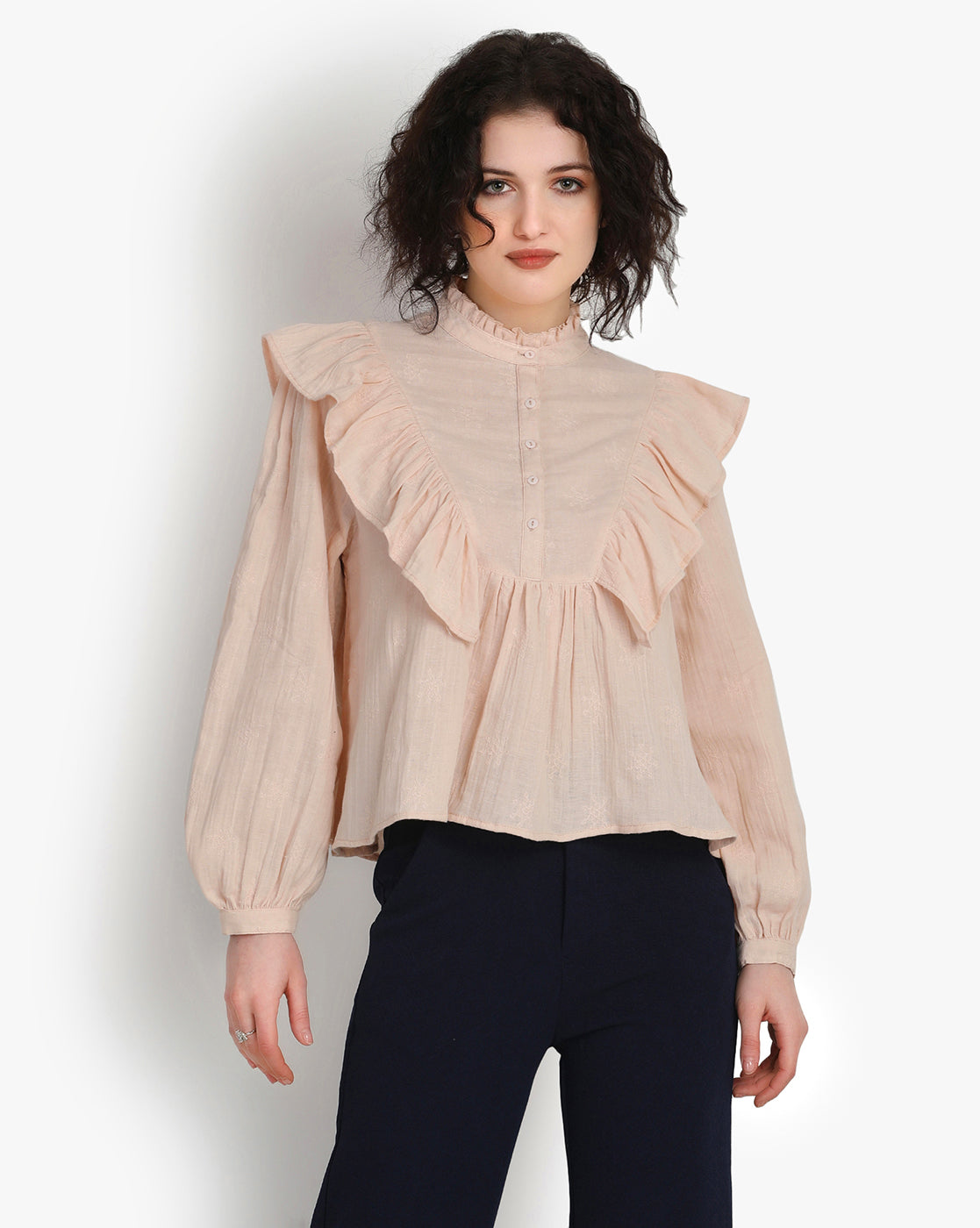 Ivory Elegance Frill Top