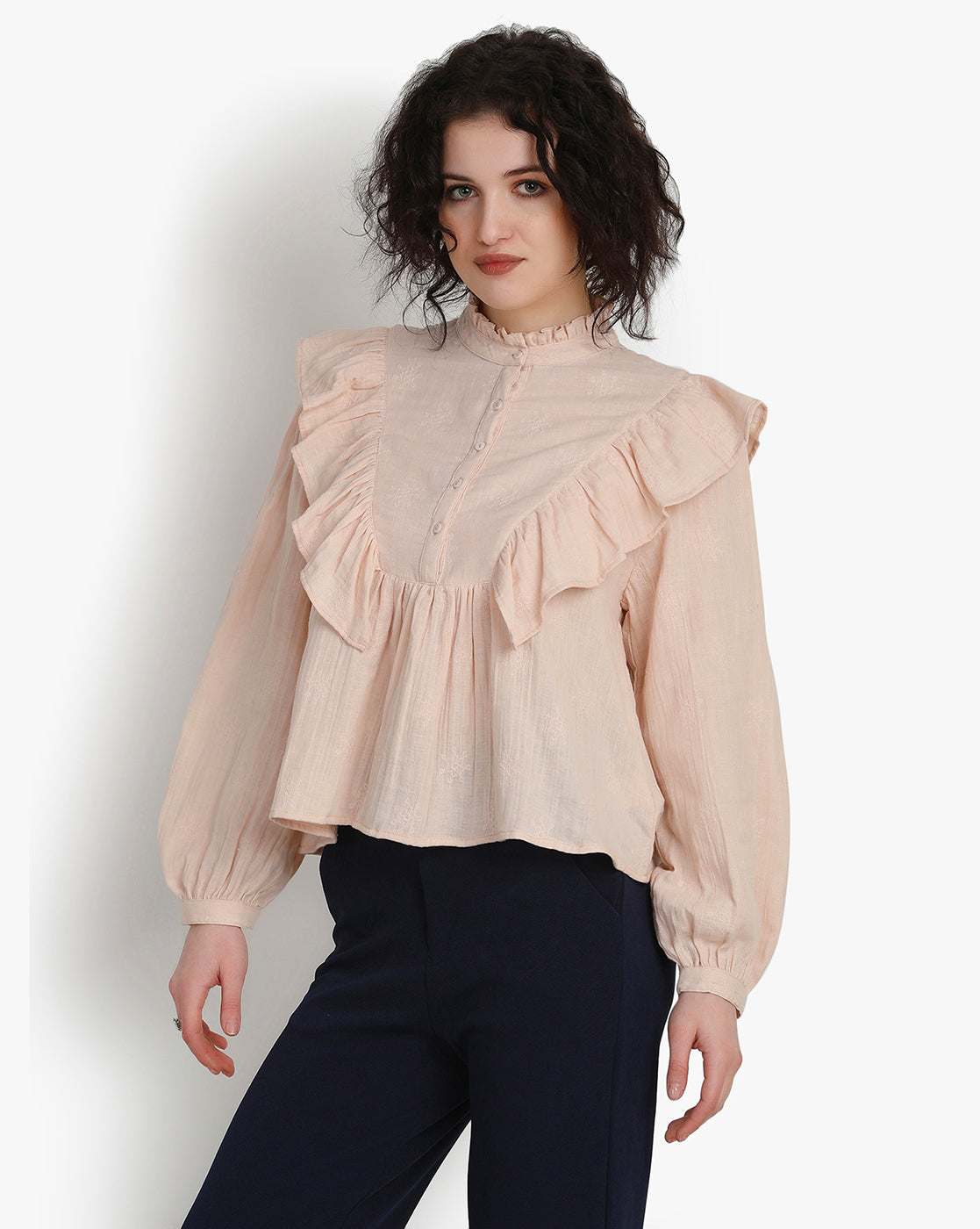 Ivory Elegance Frill Top