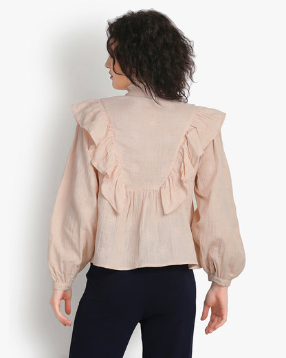 Ivory Elegance Frill Top