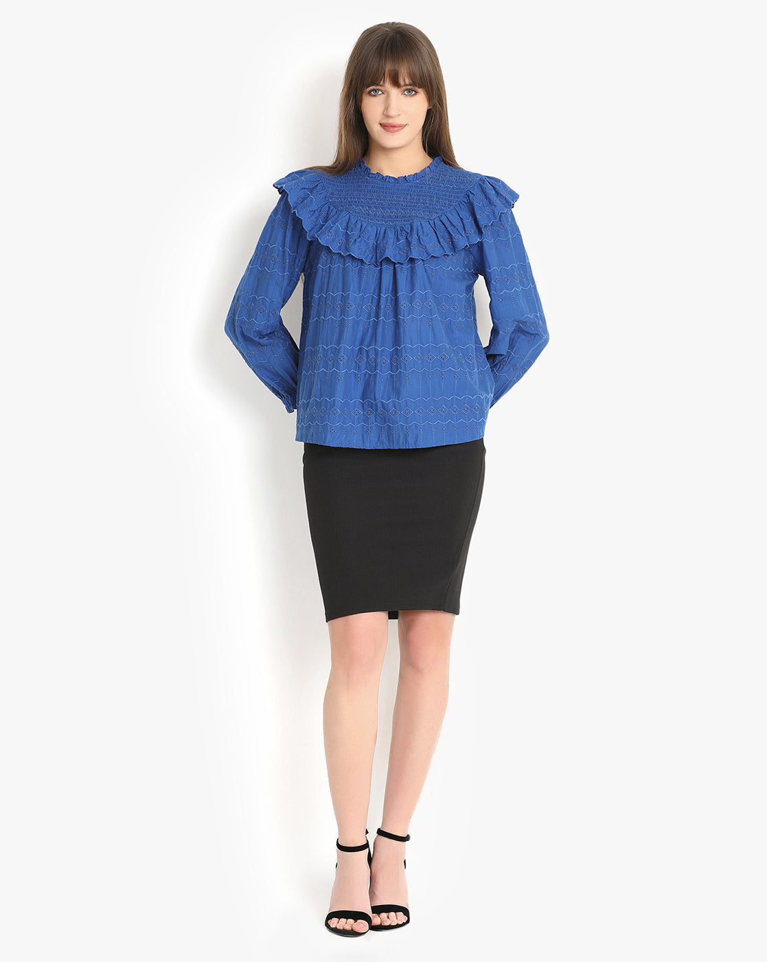 Azure Breeze Schiffli Top