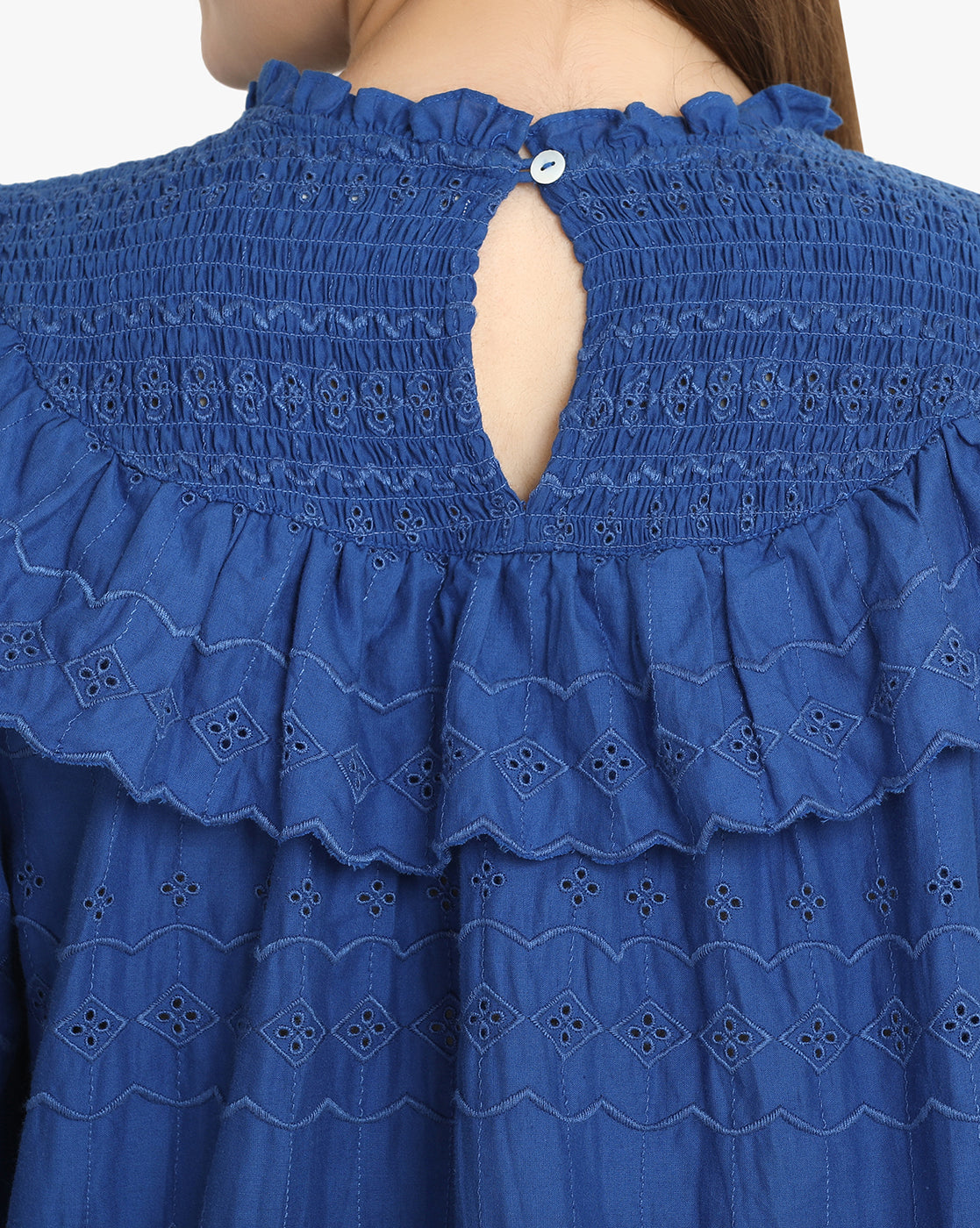 Azure Breeze Schiffli Top