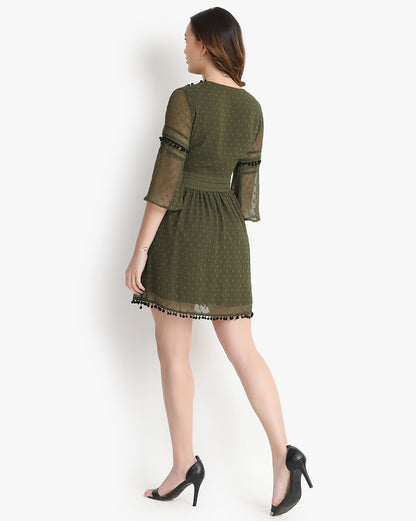 Emerald Flare Mini Dress