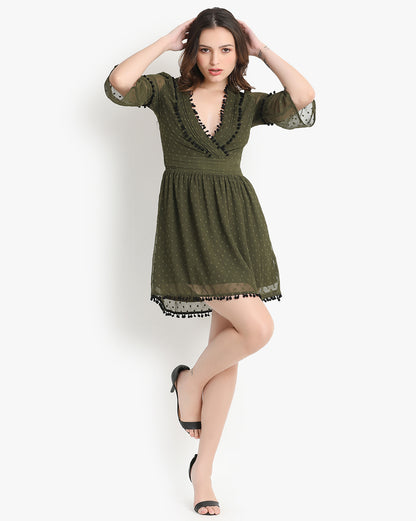 Emerald Flare Mini Dress